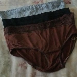 3 pairs of 100% nylon  panties size is medium.